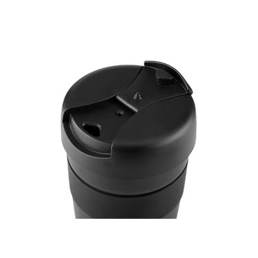 Imagem de Copo Térmico All Black Coffee Time, 400ml, Tampa com Vedação, Preto