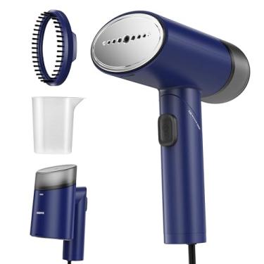 Imagem de Reemix Vaporizador De Viagem Para Roupas, Vestuário Com Voltagem Dupla 100-240 V, Uso Mundial, Removedor Vincos Portátil Dobrável E Ferro A Vapor 2 Em 1, Aquecimento Rápido 20 Segundos (Azul)