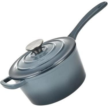 Imagem de Hamilton Beach Panela De Ferro Fundido Esmaltado, Ardósia, 2 Litros, Revestimento Em Esmalte Creme, Para Fogão E Forno, Distribuição Uniforme Calor, Segura Até 400 Graus, Durável