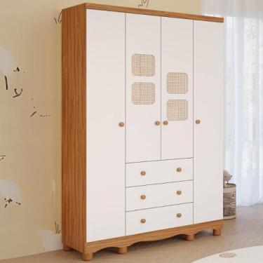 Imagem de Guarda Roupa Infantil Telinha 4 Portas 3 Gavetas 100% MDF - Faura, Ame