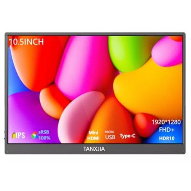 Imagem de TANXJIA Monitor Portátil De 10,5", 1920 X 1280 Fhd Ips Usb-C, Segunda Tela Para Laptop, Switch, Ps5, Viagens E Trabalho, Ultrafina Com 100% Adobe Rgb, Brilho 420 Cd/M²