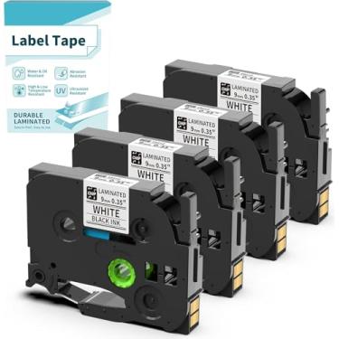Imagem de Fita TZ 9 mm 0,35 branco laminado compatível com Brother TZe Tape TZe-221 BZ Tape 2B21Z para Vixic D210S H1100 E1000 D480BT P780BT P3200 & P Touch PT-D210 PT-D220 PT-H110 PT-H110 PT-H110 T-18900