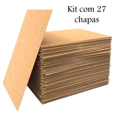 Imagem de Placa Chapa Mdf Cru 60x90 3mm kit 27 unidades - Elite Cores
