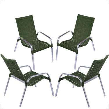 Imagem de Conjunto 4 Cadeiras Alumínio Área Externa Pinheiro Artesanal - Fexx Fi