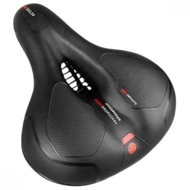 Imagem de Banco De Bicicleta Confortável, Selim de bike Largo, Almofada Macia à Prova d'Água, Molas Anti-Impacto e Faixa Refletiva Traseira Ideal para MTB e Passeios Urbanos