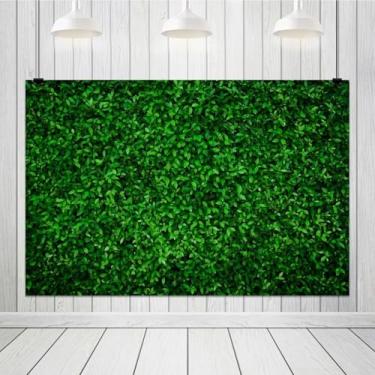 Imagem de ZJRBJB Pano de fundo de parede de grama verde de 2,4 x 1,8 m, natureza realista, verão, folhas verdes, vegetação, pano de fundo para chá de bebê recém-nascido, casamento, festa de aniversário, faixa
