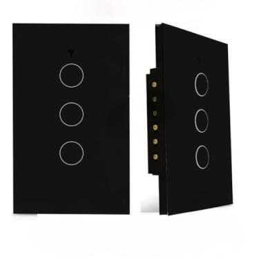 Imagem de Interruptores domésticosInterruptor Inteligente Tomada (3 Botão COM Neutro PRETO)