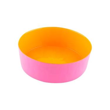 Imagem de Centro de mesa em vidro 2,5L D24xA9,5cm cor amarela e rosa L Hermitage - Full Fit