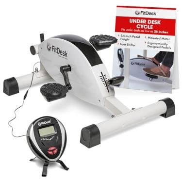 Imagem de FitDesk Ciclo sob a mesa, exercitador de pedal magnético para escritório em casa, ciclo compacto sob a mesa para fitness silencioso da estação de trabalho, treinador de bicicleta de resistência