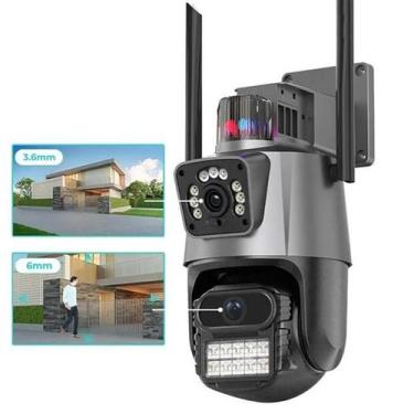 Imagem de Câmera de Segurança 2 em 1, Camera Fixa + Móvel, Zoom, Visão Noturna e