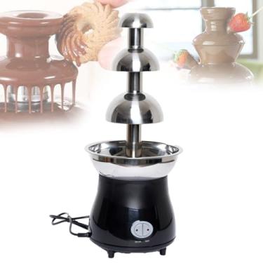 Imagem de Fonte de chocolate, fondue de chocolate de 3 andares para festas, queijo nacho, ranch, molho, casamento, máquina de fonte de chocolate
