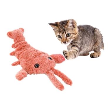 Imagem de Brinquedo Lagosta Para Cães - Brinquedos para Cachorros com Design de Lagosta - Pelúcia Elétrica Móvel Para Dentição Interativo Para Gatos Brincadeiras Internas e Externas Divertidas