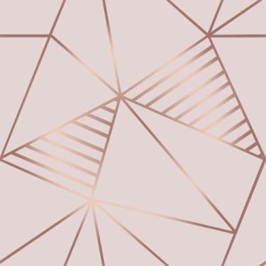 Imagem de Papel De Parede Adesivo Rosa Geométrico Rose Gold 10m