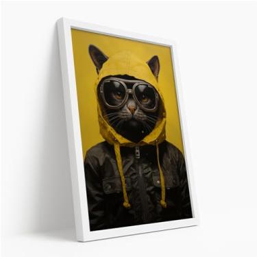 Imagem de Quadro Decorativo Sonhos e Medos Com Moldura Frase Motivacional Inspiração Amarelo e Branco Lousa Positividade Sonhador Moderno Escritório
