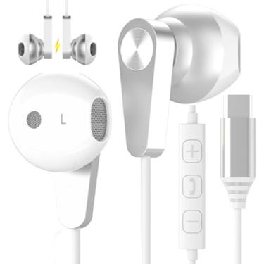 Imagem de Fones de ouvido USB C, fones de ouvido magnéticos com fio USB-C HiFi estéreo tipo C com controle de volume de microfone para iPhone 16 15 Pro Max Plus, iPad, Samsung Galaxy S25 S24 S23 Ultra, Pixel 9