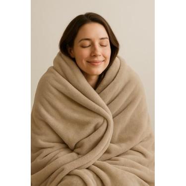 Imagem de Manta Cobertor Fleece Casal Pet Andreza Liso Outono Inverno - Bege