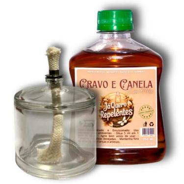 Imagem de Óleo Repelente 1x250ml + Lamparina de Vidro Decorativa 100ml - JÁ QUER