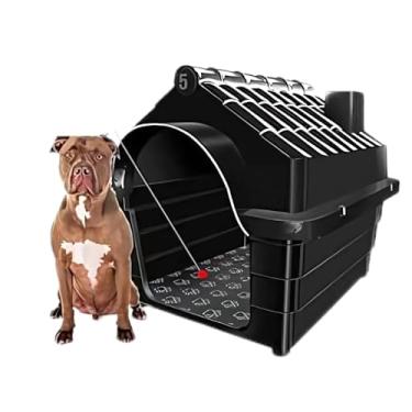 Imagem de Kit Casa para Cachorros com Porta Ração N6 Cor:preto