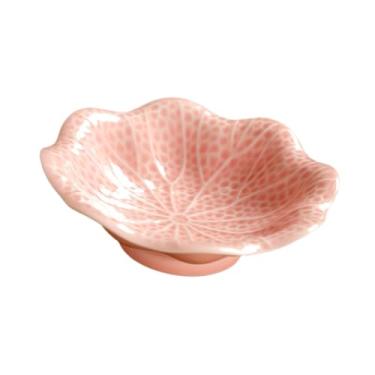 Imagem de IEUDNS Fruteira com pé de cerâmica, travessa para salada, bandeja para aperitivos, suporte para fruteira para centro de mesa de, Rosa