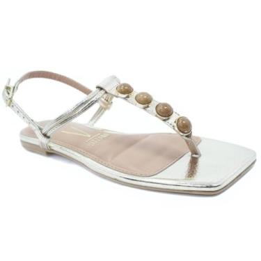 Imagem de Rasteira Vizzano Pedraria Feminina - Dourado - 34