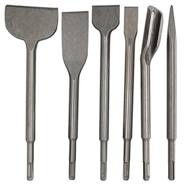 Imagem de Conjunto de cinzel para furadeira de martelo SDS Plus, conjunto de brocas de martelo rotativo, incluindo cinzel de azulejo, cinzel para sulcos, cinzel de raspagem, cinzel plano, cinzel de ponto, cinzel de escama para alvenaria de azulejo, pedra de concreto