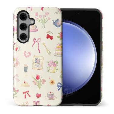 Imagem de ilikediy Capa para Samsung Galaxy S23 FE, HL2 Aesthetic Bow Preppy Collage Hybrid 2 Layer Hard Shell Silicone Protective Pattern Design Case