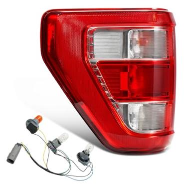 Imagem de Luzes traseiras compatíveis com 2021 2022 2023 Ford F150 XL STX com lâmpadas OEM conjunto de tampa de luz traseira lado esquerdo do motorista substituir ML3Z13405E