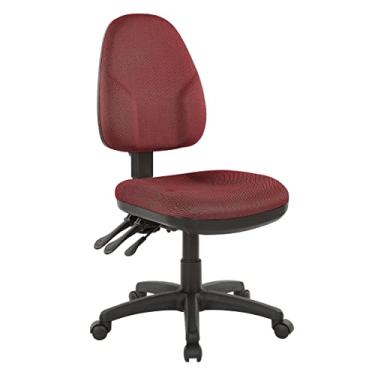 Imagem de Office Star Cadeira ergonômica de escritório com função dupla com encosto ajustável e altura do assento, tecido de vinho de diamante