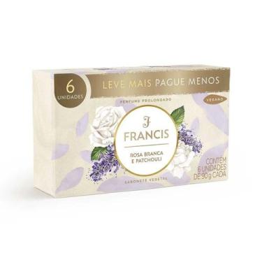 Imagem de Sabonete Vegetal Francis Rosa Branca e Patchouli 6 Unidades 90g