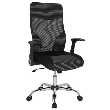 Imagem de Flash Furniture Cadeira de escritório ergonômica Milford com design contemporâneo de malha em preto e branco