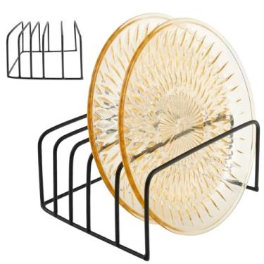 Imagem de Pacote com 2 organizadores de tábuas de corte, suporte de tábua de corte de metal com 5 compartimentos, prateleira de tábua de corte estável, economia de espaço, assadeira, panela, suporte de