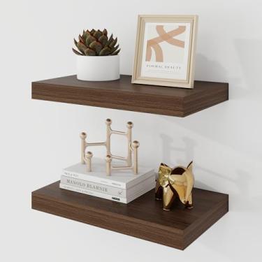 Imagem de Acovy Prateleiras flutuantes de 40,6 cm, prateleira flutuante de 23,5 cm de profundidade montada na parede, prateleiras de parede de 40,6 cm, estante profunda rústica, prateleiras grandes para