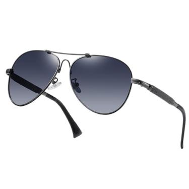 Imagem de Óculos de sol com proteção UV400 para homens e mulheres | Armação degradê com lentes coloridas | Para direção e esportes ao ar livre, cinza degradê de arma