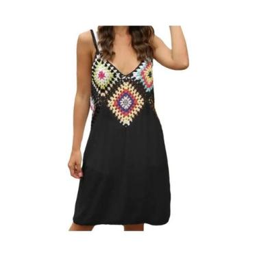 Imagem de Vestido De Praia Respirável Para Mulheres Com Padrão Colorido, Tricota