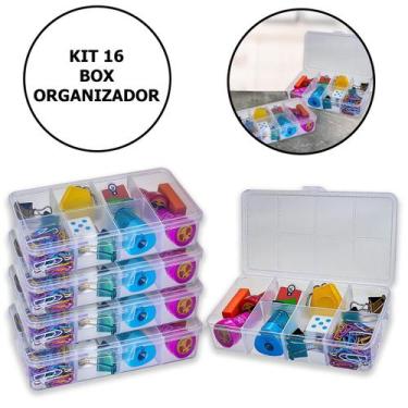 Imagem de Kit Com 16 Box Organizadores Tam P Transparente - Usual Utilidades