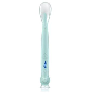 Imagem de Colher de Silicone Infantil Lillo com Cabo Longo e Ventosa Ponta Macia