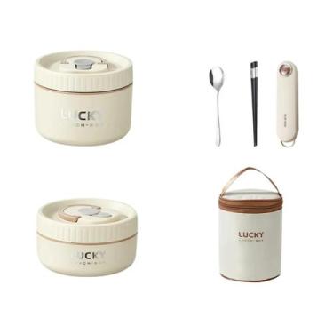 Imagem de Lancheira Térmica Infantil Isolada e Empilhável - Caixa Bento de Aço I