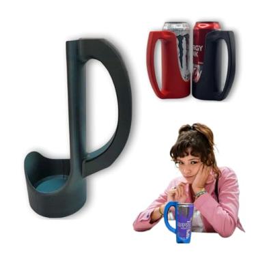 Imagem de LEIAIRUI Suporte de lata fino de 340 g com alça, pegador reutilizável impresso em 3D para cerveja, adequado para uma variedade de bebidas enlatadas de 340 g e cerveja (preto)