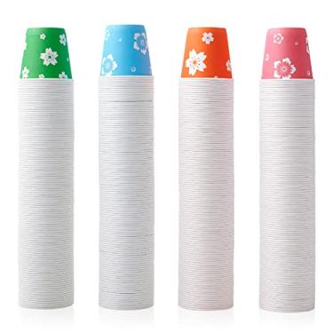 Imagem de LITOPAK Pacote com 400 copos descartáveis de 85 g, copos de enxaguante bucal descartáveis coloridos, copos de papel pequenos para festas, piqueniques, churrascos, viagens e eventos