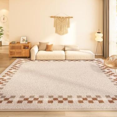 Imagem de Decoração de sala de estar, tapete retrô, minimalista, decoração de quarto, tapete grosso, macio e fofo, para vestiário (200x250 cm/D)