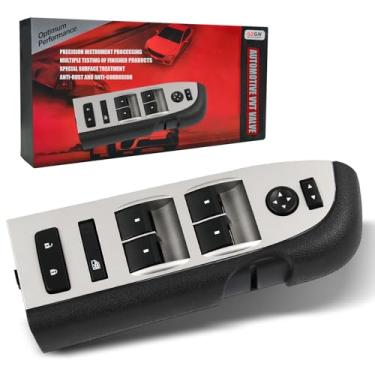 Imagem de Interruptor mestre de janela 22968506 Conjunto de trava de espelho de bisel preto compatível com Silverado GMC Sierra 20945129 2010-2013 sem espelhos dobráveis elétricos cabine estendida