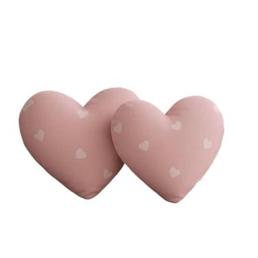 Imagem de Almofadas Cheias Formato Coração Percal 180 Fios(CORAÇÃO BRANCO/ROSÊ)