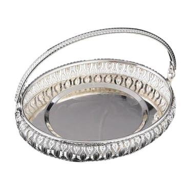 Imagem de YWJLQH Bandeja de frutas, prato de servir doces com alça, servidor de hotel e casa, prato de doces, lanche, sobremesa, de armazenamento para exibição de, Oval