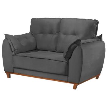 Imagem de Sofá Espanha JC 2 Lugares 147cm Tecido Veludo Cor Cinza