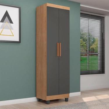 Imagem de Armário Multiuso Ambiente Lite Nature Cinza  Móveis Leão - MOVEIS LEAO