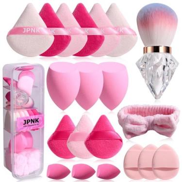 Imagem de Conjunto de esponjas de maquiagem JPNK 20PCS com pincel Powder Puff