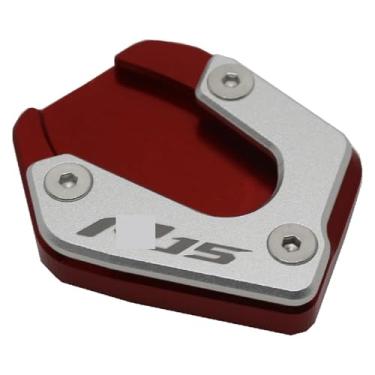 Imagem de BYYINGSUS Acessórios de modificação de motocicleta Suporte lateral ampliador almofada de suporte CNC alumínio compatível com YZF R15 V3 YZFR15 2017-2020 (vermelho)