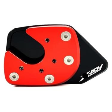Imagem de BYYINGSUS Compatível com XADV X-ADV 750 2017 2018 X ADV Acessórios de motocicleta Suporte lateral para pé Extensão de almofada de placa de suporte (vermelho)