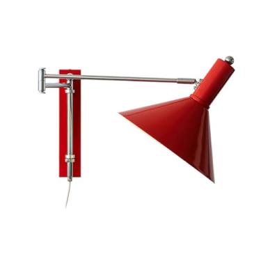 Imagem de Luminária de parede moderna com braço oscilante, luminária de parede ajustável, luminária de leitura em cone, abajur de parede, luminária de parede para cozinha, quarto, cabeceira, sala de e