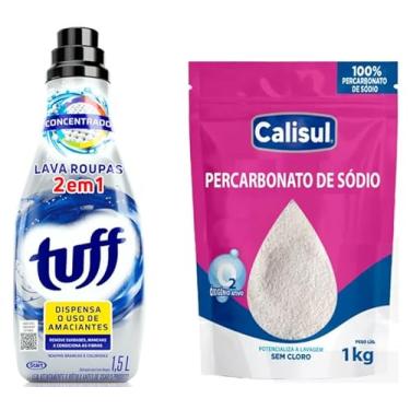 Imagem de KIT DE LAVA ROUPAS COM AMACIANTE E ALVEJANTE SEM CLORO PERCARBONATO DE SÓDIO
